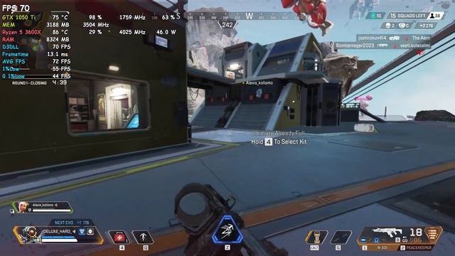 Apex Legends S16 GTX 1050 Ti + Ryzen 5 3600X low settings