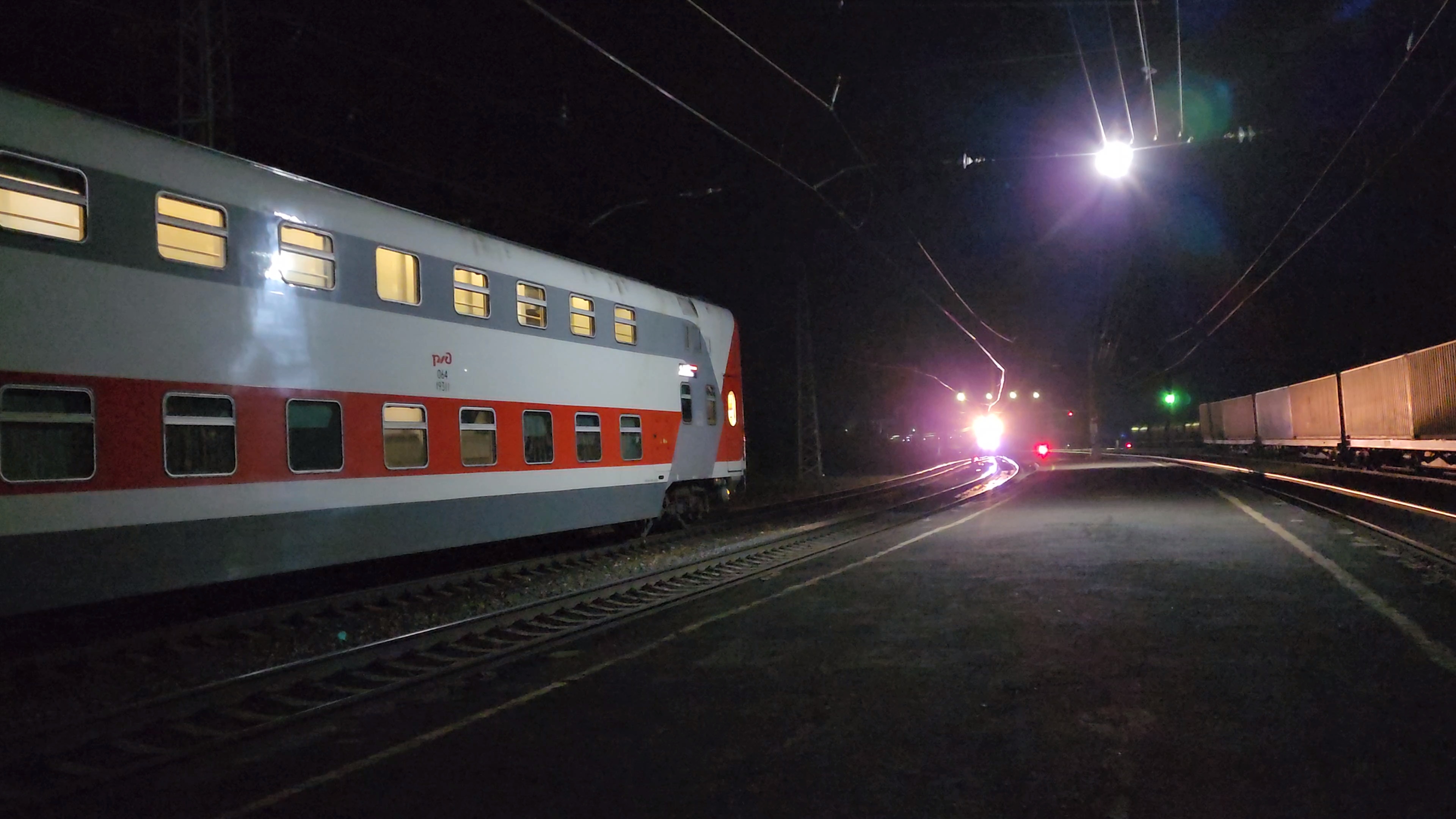 Ночные обгоны по станции Потьма поезда №32 Москва-Орск