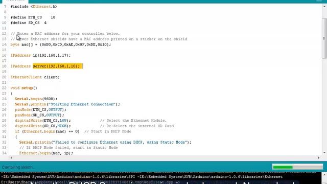 Using DHCP Mode with Arduino and Ethernet Shield