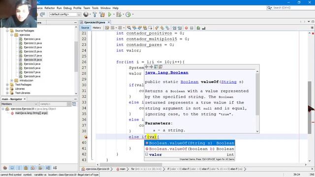 48 . Curso de Java II Bucles II Ejercicio - Contar números , pares , negativos y múltiplos de 15