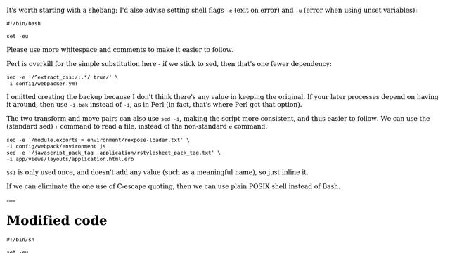 Code Review: Bash code to install bootstrap in a Ruby on Rails repository (2 Solutions!!)