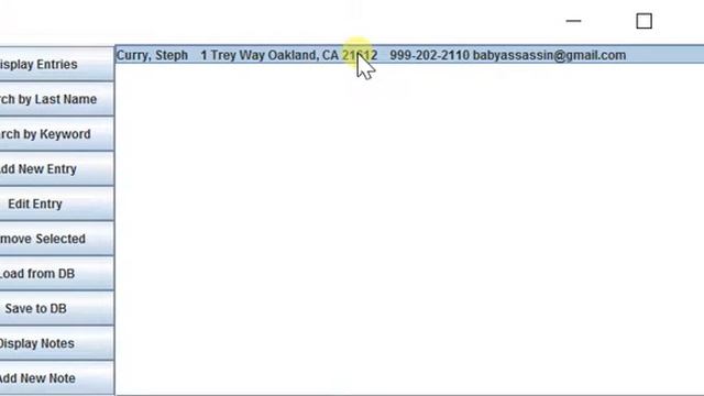 Java Address Book Application Demo