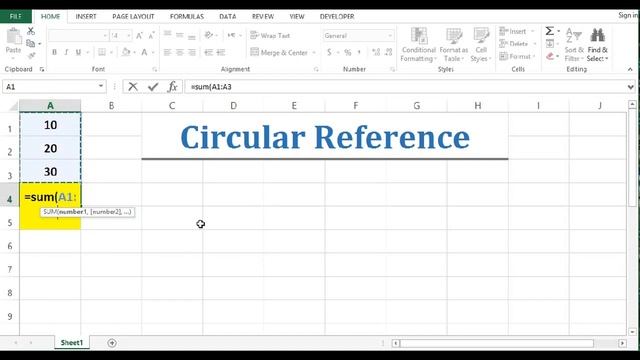 Circular Reference - Fixing Circular Reference in Excel 2013