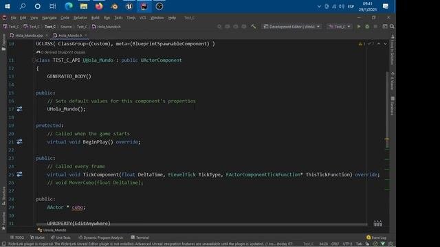 UnrealEngine C++ test variables en editor.Fvector,FRotator ,Acceder a Aactor + rotación y traslació