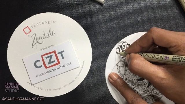 ZENDALA JOY Day 5 - String 4 exploring Zentangle and Mandala