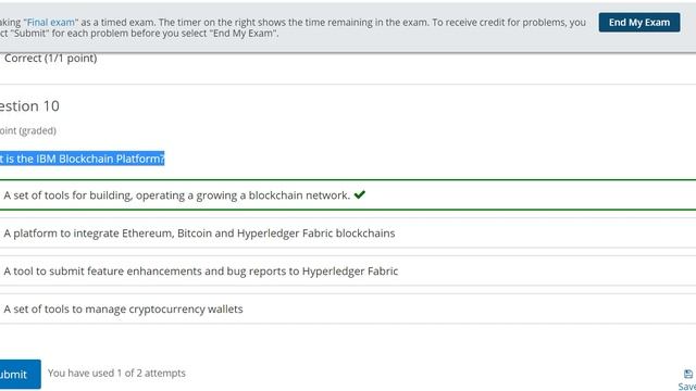 blockchain essentials by ibm   final quiz answer