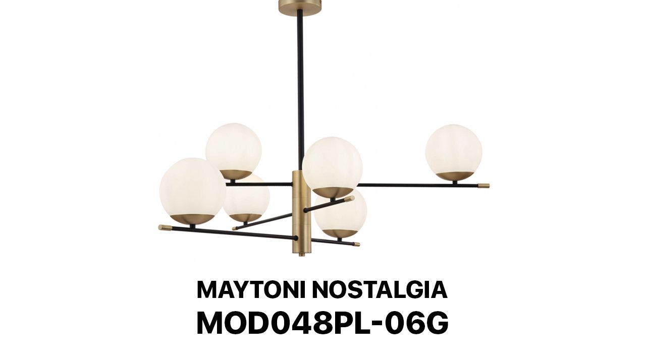 Современная люстра с плафонами-шарами Maytoni Nostalgia MOD048PL-06G