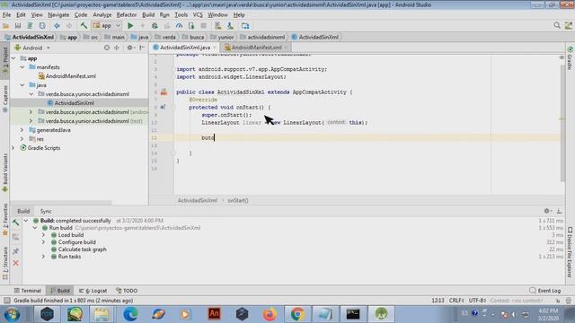 Cómo Crear un Activity con un Botón Sin Xml (solo java) - Android Studio