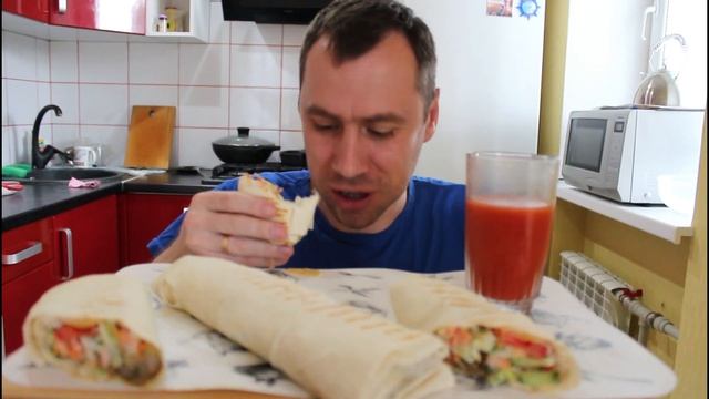 МУКБАНГ ДОМАШНЯЯ ШАУРМА / MUKBANG ASMR SHAWARMA / eating show / 먹방