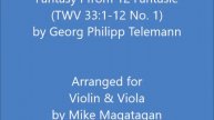 Fantasy I from 12 Fantasie (TWV 33:1-12 No. 1) for Violin & Viola