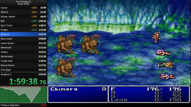 Final Fantasy II any% (PSX) speedrun - 3:59:36