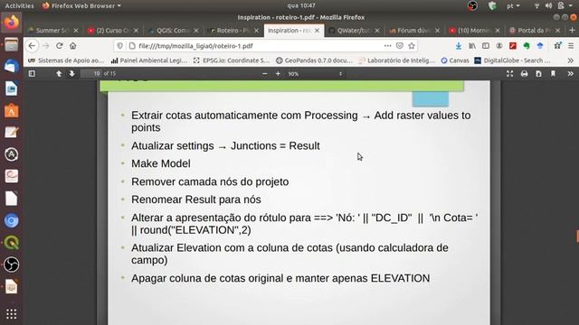 Projeto de redes sanitárias com QGis e plugin QWater