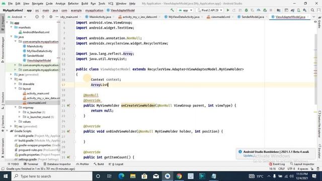 Retrieving Data from Firebase Realtime Database Android Studio - Recycler View tutorial android app