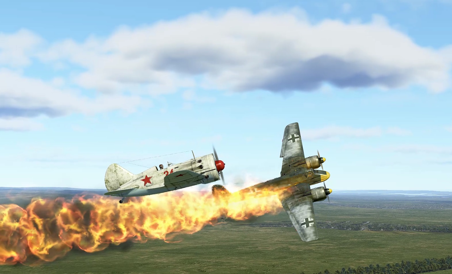 Группа И-16, перехват  Hs 129 с прикрытием из Bf 109 E-7. Я сбил один мессер и один хеншель.