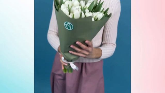 Букет из 25 белых тюльпанов