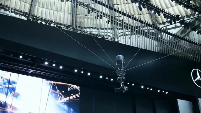 The AR show “Mercedes Live!“ at the IAA 2015 via Spidercam