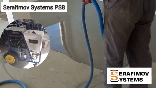 Полагане на саморазливна замазка с Универсална машина SERAFIMOV SYSTEMS PS8