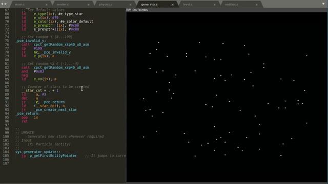 Multilayer 50Hz Starfield with Basic ECS Engine [ CPCtelera 1.5 / Amstrad CPC ]