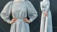Льняное платье - трапеция с объемными рукавами / Bespoked.ru