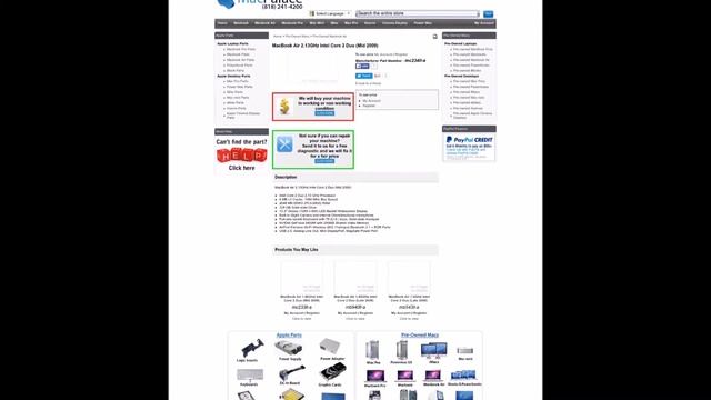 mc234ll a   MacBook Air 2 13GHz Intel Core 2 Duo Mid 2009