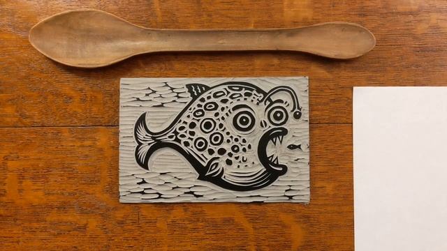 Linocut Fish Part 3 - Printing the Block