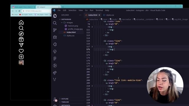 Instagram Navbar con HTML y CSS Nativo