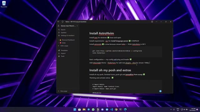 AstroNvim - PowerShell - Oh-my-posh - Scoop - Windows Terminal - Windows 11