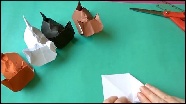 Оригами котёнок .Как сделать оригами котенка.