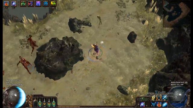 Path of Exile -  Dual Spark Totem Witch Lvl74 Merciless Ledge in Under 3mins