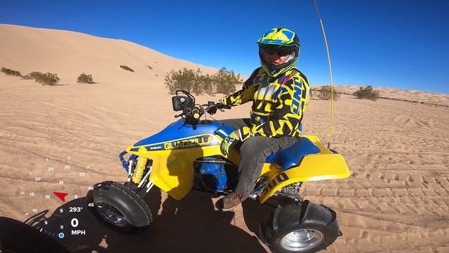 Shocking a 75hp Suzuki LT500 Quadzilla when he races a TRX450R Thanksgiving SandDune Trip