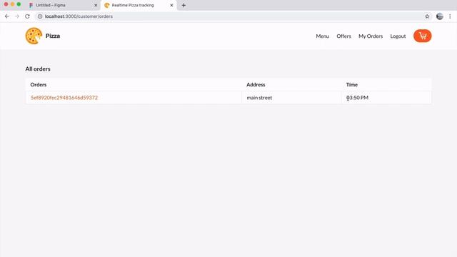MERN Full Stack Development of pizza order tracker app using NodeJs, Express, and Mongo DB