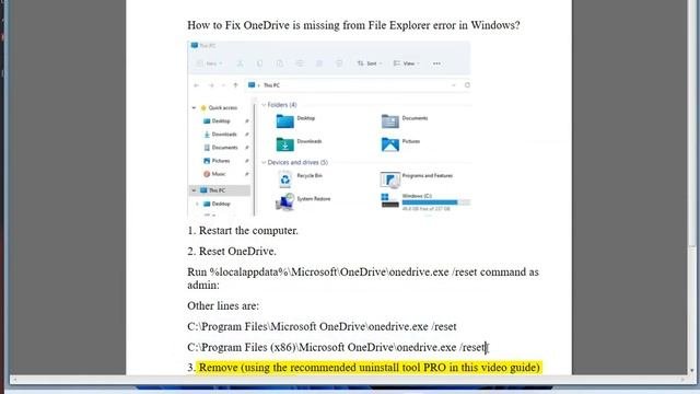 Fix OneDrive Is Missing From File Explorer Error In Windows