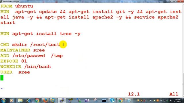 docker file, commit