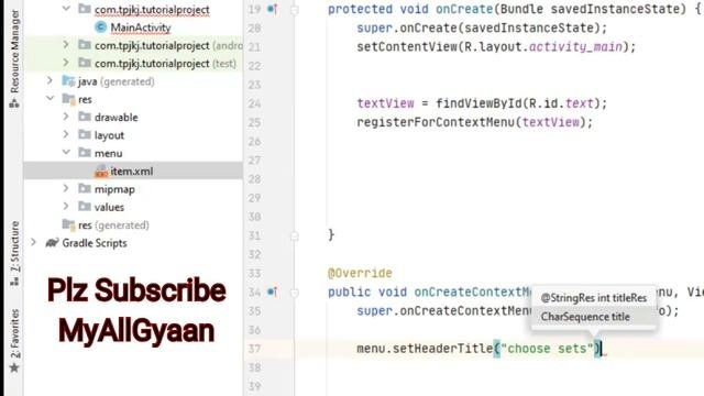 Context Menu In Android | List In Dialog Box |How To Create Context Menu In Android Studio |