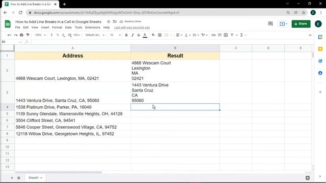 [HOW-TO] Add a New Line Within the Same Cell (Line Break) in Google Sheets