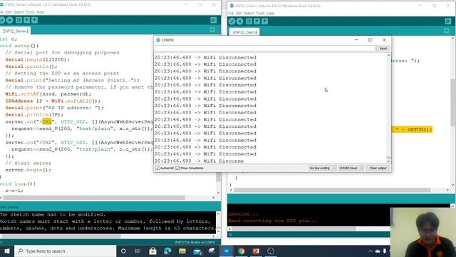 ESP32 Client-Server WIFI Communication