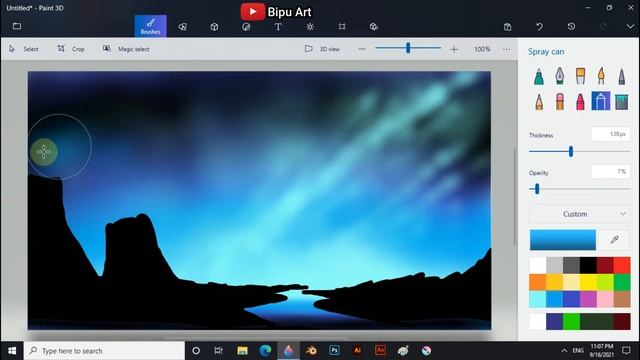 How to Draw - in computer| Paint 3D tutorial | Paint 3D | paint in computer | scenery drawing