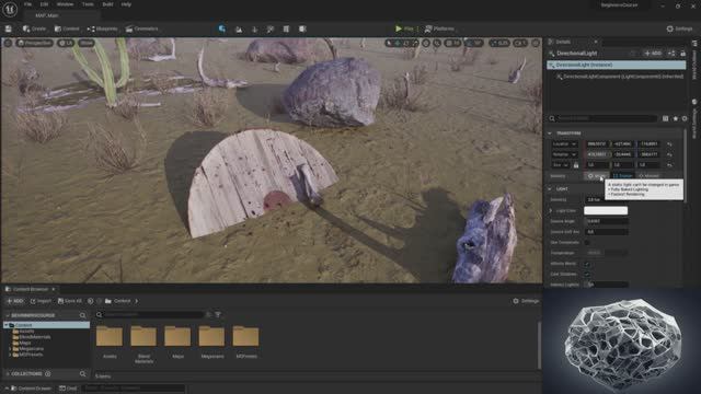 55 Настройка статического и динамического освещения (Static vs. Stationary vs. Movable) в Unreal Eng