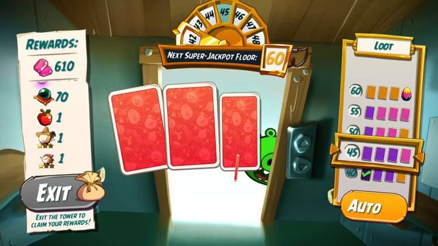 Angry Birds 2 - Tower of Fortune - a few runs to complete the Farmer Hat Set - 60th floor!