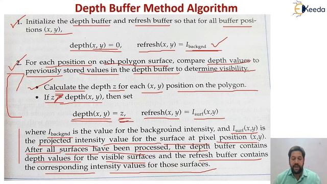 Depth Buffer Method - Visible Surface Detection and Animation - Computer Graphics