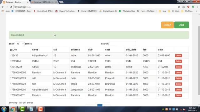 CRUD application in PHP with jQuery Ajax