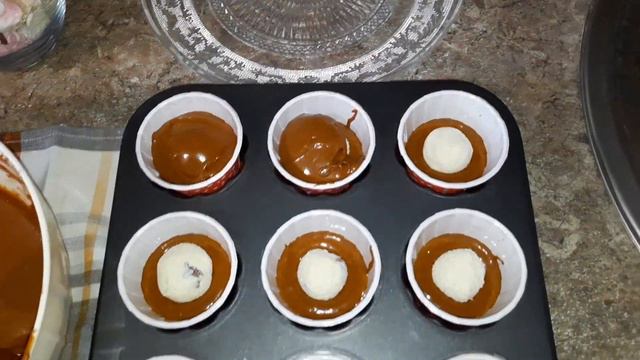 🧁Kakaolu cox ləzzətli kekslər,kəsmik,kakos iclikli/🧁Шоколадные кексы с кокосово-творожными шариками