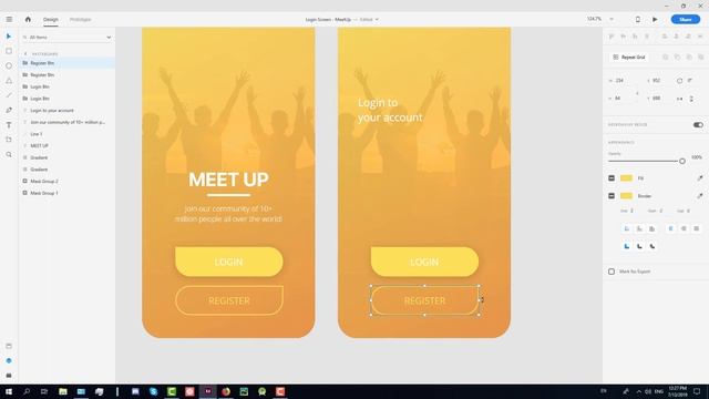 Login Screen UI Design with Adobe XD