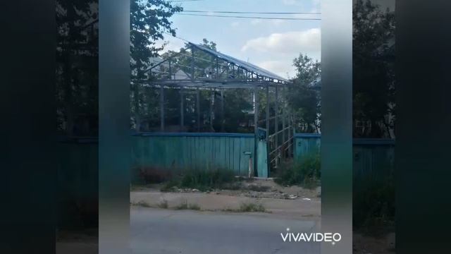 10метровый навес с профильной трубы
