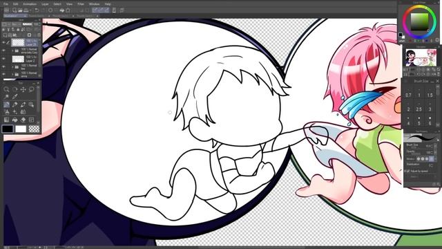 Photoshop Tutorial: drawing thumbnail of anna chibi