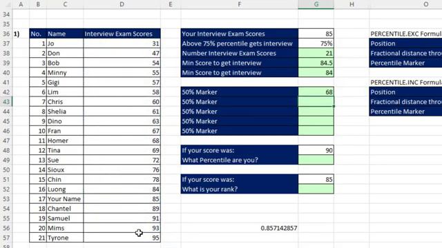 Excel Statistical Analysis 12: Percentile, Quartile, Percentile Rank and Rank Functions & Algorithms