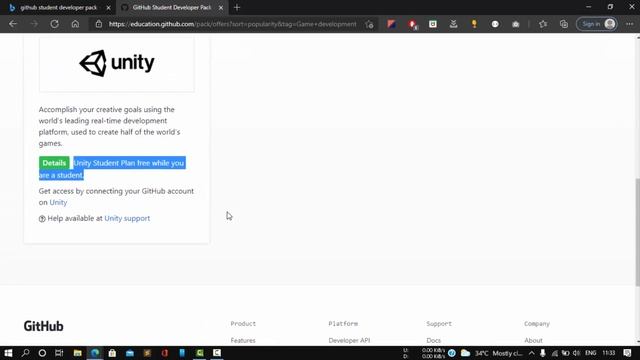 Student benefits from github student developer pack with free subscriptions in different category