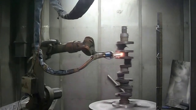 Газотермическое напыление коренных шеек коленчатого вала ЯМЗ 238. Роботизированный комплекс