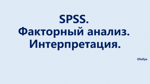 13. Факторный анализ в программе SPSS. Интерпретация результатов