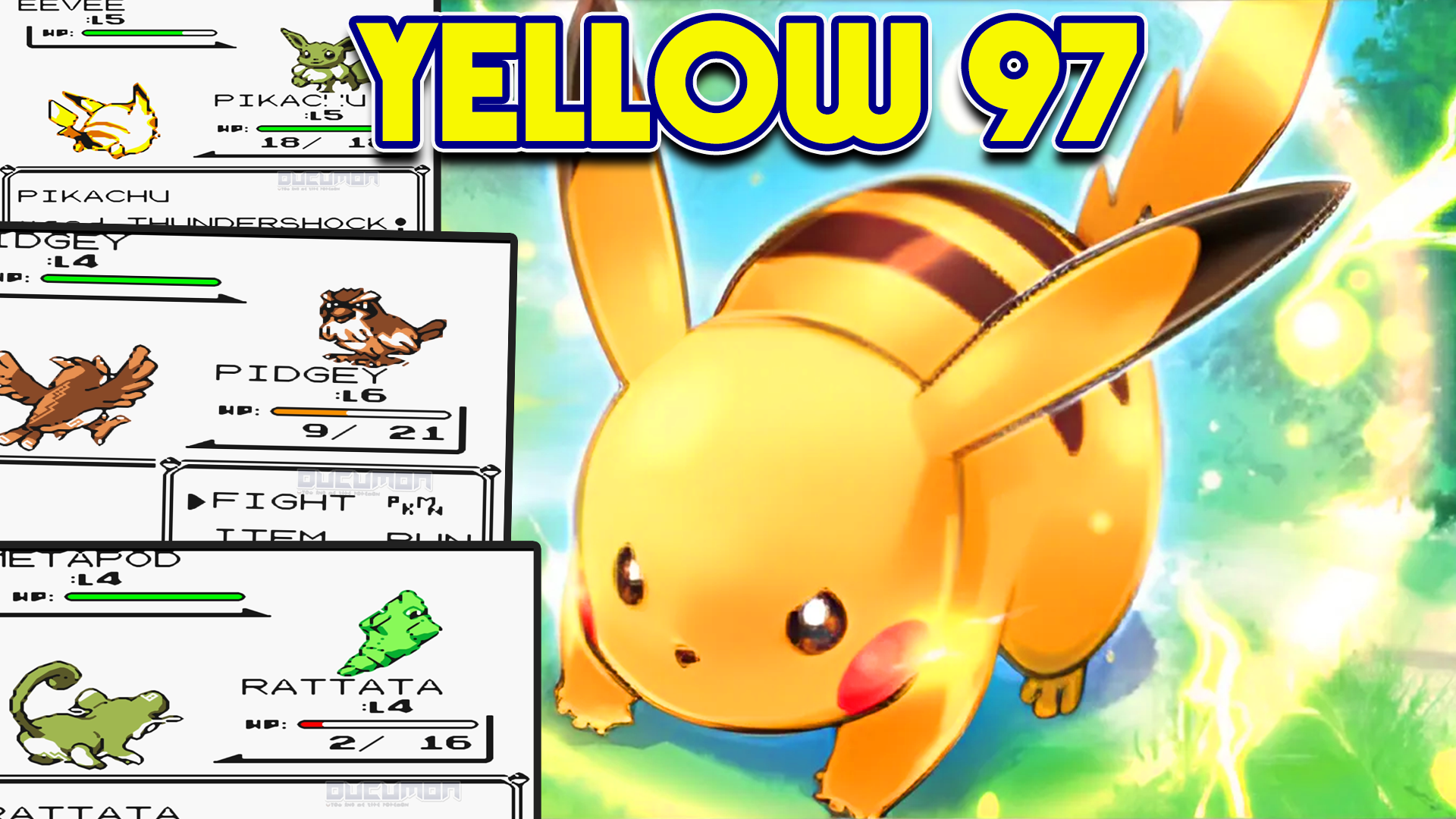 Pokemon Yellow 97 - Взлом GBC ROM с оригинальными задними спрайтами Space World 97